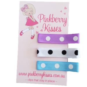 Everyday non slip hair clips - Polka party large - Ballet Love Baby Hair Accessories Toddler Hair Accessories Girl Hair Accessories Pinkberry Kisses