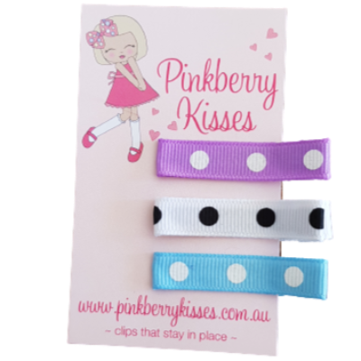Everyday non slip hair clips - Polka party large - Ballet Love Baby Hair Accessories Toddler Hair Accessories Girl Hair Accessories Pinkberry Kisses