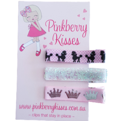 Everyday non slip hair clips - Poodle princess - Ballet Love Baby Hair Accessories Toddler Hair Accessories Girl Hair Accessories Pinkberry Kisses