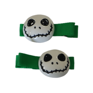 Halloween Hair Accessories - Skull Face Set of Clip for girls Hair accessories for baby Toddler Non Slip Hair Clip- Pinkberry Kisses