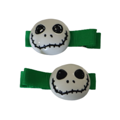 Halloween Hair Accessories - Skull Face Set of Clip for girls Hair accessories for baby Toddler Non Slip Hair Clip- Pinkberry Kisses