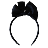Large Bella Bow Woven Headband 12.5cm Bow (31 colours options) Dance School Party Birthday Headband Pinkberry Black