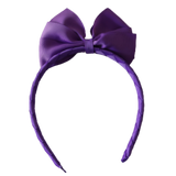 Large Bella Bow Woven Headband 12.5cm Bow (31 colours options) Dance School Party Birthday Headband Pinkberry Grape