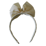 Large Bella Bow Woven Headband 12.5cm Bow (31 colours options) Dance School Party Birthday Headband Pinkberry Ivory Cream