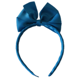 Large Bella Bow Woven Headband 12.5cm Bow (31 colours options) Dance School Party Birthday Headband Pinkberry Methyl Blue 