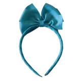 Large Bella Bow Woven Headband 12.5cm Bow (31 colours options) Dance School Party Birthday Headband Pinkberry Misty Turquoise 