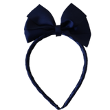 Large Bella Bow Woven Headband 12.5cm Bow (31 colours options) Dance School Party Birthday Headband Pinkberry Navy Blue 
