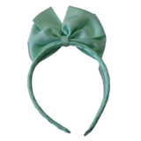 Large Bella Bow Woven Headband 12.5cm Bow (31 colours options) Dance School Party Birthday Headband Pinkberry Pastel Green 