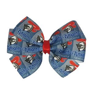 NRL Newcastle Knights Bella Hair Bow Clip Non Slip Rugby Hair Accessories Pinkberry Kisses