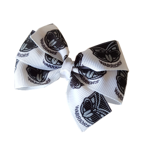 NRL New Zealand Warriors Bella Hair Bow Clip Non Slip Rugby Hair Accessories Pinkberry Kisses