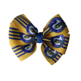 NRL Parramatta Eels Bella Hair Bow Clip Non Slip Hair Clip Hair Tie NRL Sports Hair Accessories Pinkberry Kisses 