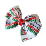 NRL South Sydney Rabbitohs Bella Hair Bow Clip Non Slip Rugby Hair Accessories Pinkberry Kisses
