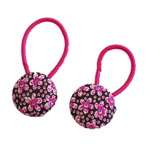 Pigtail Hairband Toggles - Liberty Pink Floral (pair) Hair Accessories Pinkberry Kisses