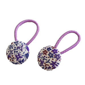 Pigtail Hairband Toggles - Liberty Purple Floral Pinkberry Kisses Hair Accessories
