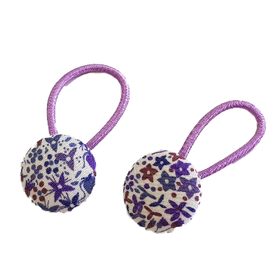 Pigtail Hairband Toggles - Liberty Purple Floral Pinkberry Kisses Hair Accessories