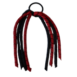 School Hair Accessories Curly Ponytail Streamer - Black Base & Top Ribbon Hair Tie Pinkberry Kisses School Uniform Red Black 