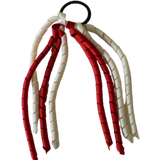 School Hair Accessories Curly Ponytail Streamer - Black Base & Top Ribbon Hair Tie Pinkberry Kisses School Uniform Red Cream Ivory 