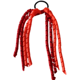 School Hair Accessories Curly Ponytail Streamer - Black Base & Top Ribbon Hair Tie Pinkberry Kisses School Uniform Red Neon Orange 