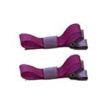 School Hair Accessories Deluxe Clippies 2 Colour option (Set of 2) Light Orchid Base & Centre Ribbon Non Slip Clip Bow Pinkberry Kisses Light Orchid Garden Rose 