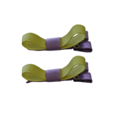 School Hair Accessories Deluxe Clippies 2 Colour option (Set of 2) Light Orchid Base & Centre Ribbon Non Slip Clip Bow Pinkberry Kisses Light Orchid Lemon 