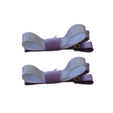School Hair Accessories Deluxe Clippies 2 Colour option (Set of 2) Light Orchid Base & Centre Ribbon Non Slip Clip Bow Pinkberry Kisses Light Orchid White 