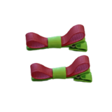 School Hair Accessories Deluxe Hair Clips Girls Hair Bow (Set of 2) Key Lime Base & Centre Ribbon Non Slip Clip Bow Pinkberry Kisses Key Lime Coral Rose 