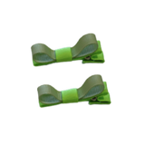 School Hair Accessories Deluxe Hair Clips Girls Hair Bow (Set of 2) Key Lime Base & Centre Ribbon Non Slip Clip Bow Pinkberry Kisses Key Lime Lime Juice 