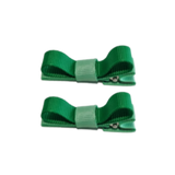 School Hair Accessories Deluxe Clippies (Set of 2) Mint Green Base & Centre Ribbon Non Slip Hair Clip Girls Hair Bow Pinkberry Kisses Mint Green Emerald Green 