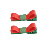 School Hair Accessories Deluxe Clippies (Set of 2) Mint Green Base & Centre Ribbon Non Slip Hair Clip Girls Hair Bow Pinkberry Kisses Mint Green Neon orange 