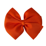 School Hair Accessories - Sweetheart Non Slip Hair Bow 11cm Toddler Teenager Large Hair Bow Pinkberry Kisses Autumn Orange 