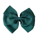 School Hair Accessories - Sweetheart Non Slip Hair Bow 11cm Toddler Teenager Large Hair Bow Pinkberry Kisses Hunter Green