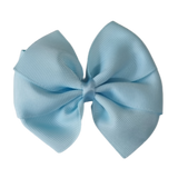 School Hair Accessories - Sweetheart Non Slip Hair Bow 11cm Toddler Teenager Large Hair Bow Pinkberry Kisses Light Blue 