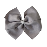 School Hair Accessories - Sweetheart Non Slip Hair Bow 11cm Toddler Teenager Large Hair Bow Pinkberry Kisses Light Grey 