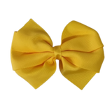 School Hair Accessories - Sweetheart Non Slip Hair Bow 11cm Toddler Teenager Large Hair Bow Pinkberry Kisses Maize Yellow 