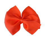 School Hair Accessories - Sweetheart Non Slip Hair Bow 11cm Toddler Teenager Large Hair Bow Pinkberry Kisses Neon Orange 