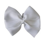 School Hair Accessories - Sweetheart Non Slip Hair Bow 11cm Toddler Teenager Large Hair Bow Pinkberry Kisses White