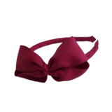 School Hair Accessories School Uniform Woven Single Colour Cherish Bow Headband - Pinkberry Kisses  Burgundy
