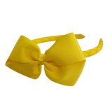School Hair Accessories School Uniform Woven Single Colour Cherish Bow Headband - Pinkberry Kisses Daffodil Yellow