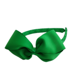 School Hair Accessories School Uniform Woven Single Colour Cherish Bow Headband - Pinkberry Kisses Emerald Green