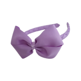 School Hair Accessories School Uniform Woven Single Colour Cherish Bow Headband - Pinkberry Kisses Light Orchid