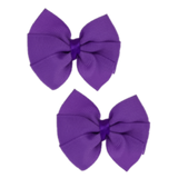 Bella Plain Colour School Uniform Hair Bow Hair Accessories Non Slip Hair Clip 6cm PinkBerry Kisses - Grape Purple Pair