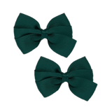Bella Plain Colour School Uniform Hair Bow Hair Accessories Non Slip Hair Clip 6cm PinkBerry Kisses -  Hunter Green Dark Green Pair