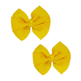 Bella Plain Colour School Uniform Hair Bow Hair Accessories Non Slip Hair Clip 6cm PinkBerry Kisses -  Daffodil Yellow pair