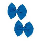 Bella Plain Colour School Uniform Hair Bow Hair Accessories Non Slip Hair Clip 6cm PinkBerry Kisses -  Methyl Blue 