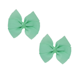 Bella Plain Colour School Uniform Hair Bow Hair Accessories Non Slip Hair Clip 6cm PinkBerry Kisses -  Mint Green Pair