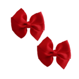 Bella Plain Colour School Uniform Hair Bow Hair Accessories Non Slip Hair Clip 6cm PinkBerry Kisses - Red Pair
