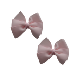 Bella Plain Colour School Uniform Hair Bow 6cm (25 Colours) School Bella Hair Clip Hair Accessories 6cm - Pinkberry Kisses Light Pink Pair of Hair Bows
