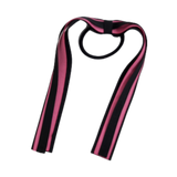 School Uniform Hair Accessories Ponytail Streamer Straight - Pinkberry Kisses Black Base & Top Ribbon Hot Pink