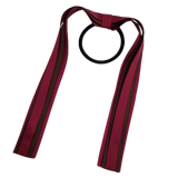 School Uniform Hair Accessories Ponytail Streamer Straight - Pinkberry Kisses Burgundy Base & Top Ribbon Brown