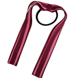 School Uniform Hair Accessories Ponytail Streamer Straight - Pinkberry Kisses Burgundy Base & Top Ribbon Hot Pink